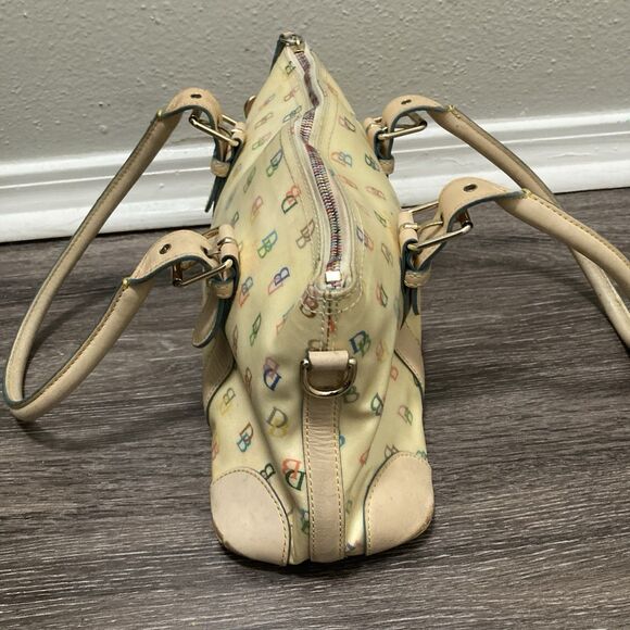 Dooney & Bourke Colorful AOP Monogram Mini Barrel Bag Zipper Strap - Picture 5 of 11